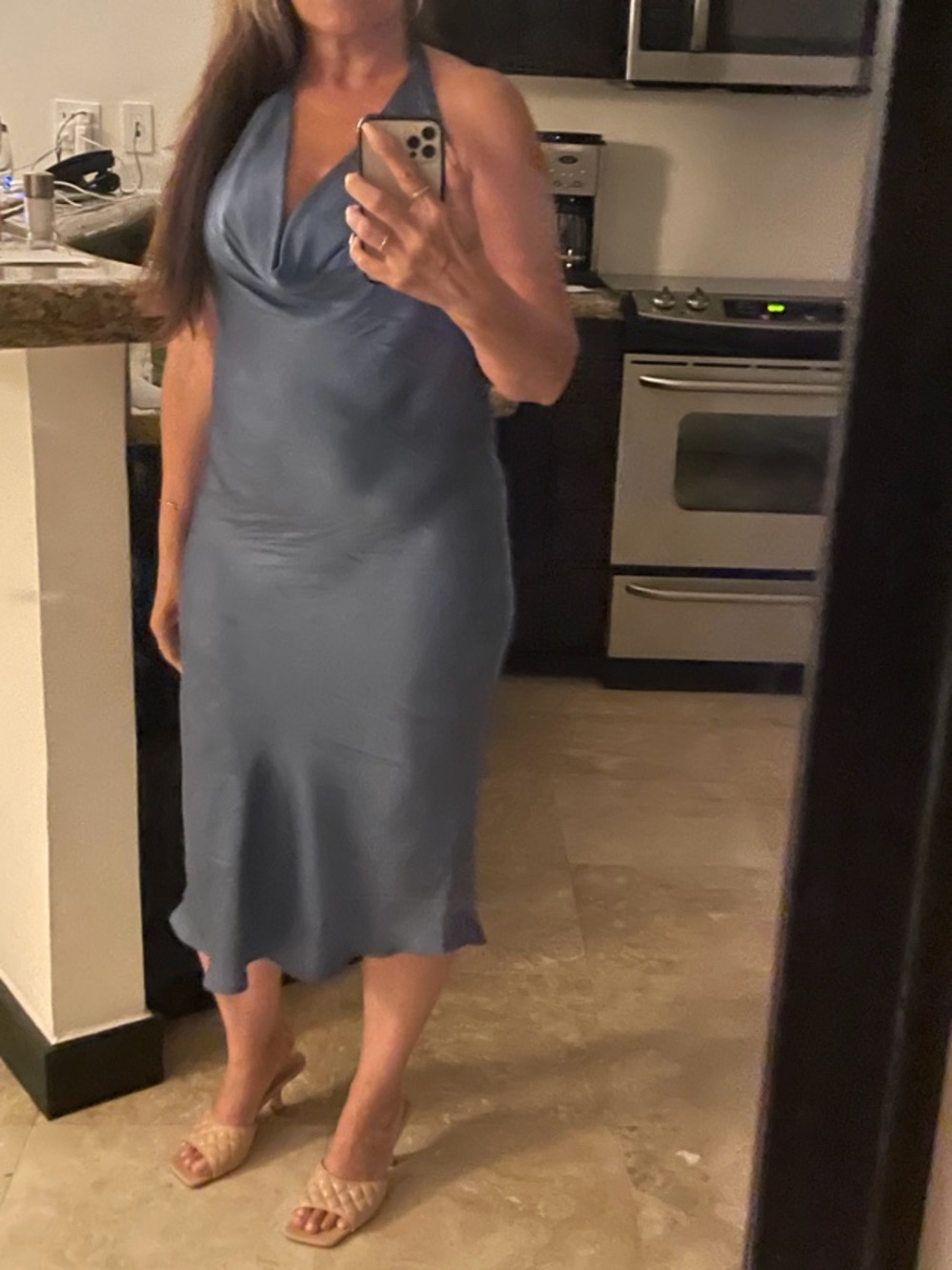 Young Fabulous & Broke halter Maxi Dress in Blue Size Medium